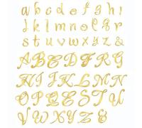 54pcs Letters Personalised Cake Topper Name Acrylic Mirror Gold Birthday Cake Decoration Alphabet A-Z for Birthday Anniversary Wedding Baby Shower Graduation Party