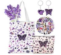54PCS Ol v a Merch Album Canvas Bag Set, Cosmetic Bag Music Lover Makeup Bags with Stickers & Keychain, Music Lyric Albums G-U-T-S Tour Concert Tote Gift for Fans Women