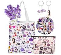 54PCS Ol v a Merch Album Canvas Bag Set, Cosmetic Bag Music Lover Makeup Bags with Stickers & Keychain, Music Lyric Albums G-U-T-S Tour Concert Tote Gift for Fans Women