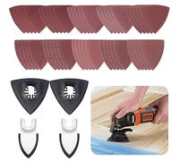 54pcs Oscillating Tool Sanding Pads Kit, Detail Sander Accessories for Wood, Metal and Plaster, Triangle & Finger Pads, 60-240 Grit