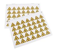 54pcs Radiation Warning Sticker Sign Yellow Pvc Self Adhesive