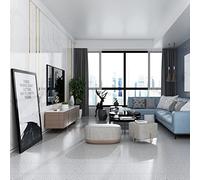 54PCS Self Adhesive Floor Planks, Peel and Stick Vinyl Flooring Square Tiles Cover 5.02m², Stone Effect/Marble Look Waterproof Floor Stickers for Kitchen, Living Room, Easy DIY (Granite Grey Stone)