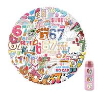 54pcs Six Seven Meme Stickers Funny 67 Stickers 67 Six Seven Gifts Waterproof Vinyl Sticker for Phone Computer Journal Scrapbook Skateboard Luggage (Multicolor-A)