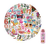 54pcs Six Seven Meme Stickers Funny 67 Stickers 67 Six Seven Gifts Waterproof Vinyl Sticker for Phone Computer Journal Scrapbook Skateboard Luggage (Multicolor-B)