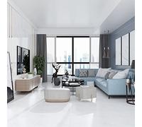 54PCS Vinyl Floor Tiles Square Tile Stone Tile Effect Self Adhesive DIY Kitchen Bathroom Easy to Fit,Cover 5m2(S11 White Marble)