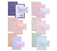 54Pcs Writing Paper and Envelopes Set,6 Different Pattern Letter Writing Set,Lovely 36Pcs Stationery Papers with 18Pcs Envelops,Lined Letter Writing Set for Letters,Invitation Gifts Greeting Cards