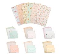 54PCS Writing Paper and Envelopes Sets, 6 Different Pattern Letter Writing Paper and Envelopes, Lovely 36 Paper and 18 Stationery Packaging, Letter Writing Set for Invitation Gifts Greeting Cards