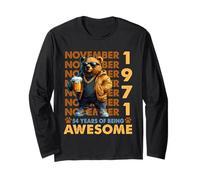 54th Birthday Bear Legends November 1971 54 Years Old Mens Long Sleeve T-Shirt