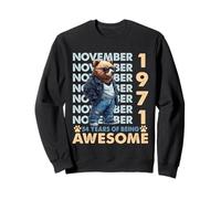 54th Birthday Bear Legends November 1971 54 Years Old Mens Sweatshirt