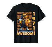 54th Birthday Bear Legends November 1971 54 Years Old Mens T-Shirt