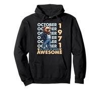 54th Birthday Bear Legends October 1971 54 Years Old Mens Pullover Hoodie