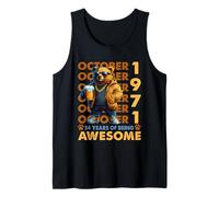 54th Birthday Bear Legends October 1971 54 Years Old Mens Tank Top