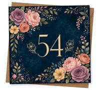 54th Birthday Card for Her, Elegant Floral Design