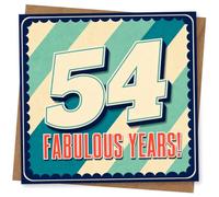 54th Birthday Card for Her - Fabulous Years Retro Stripes
