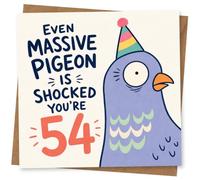 54th Birthday Card for Her or Him, Funny Party Design