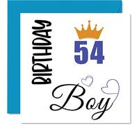 54th Birthday Card for Men - Birthday Boy - Cards for 54 Year Old Man Grandad Grandpa Step Dad Uncle Brother, 145mm Bday Greeting Cards Gift