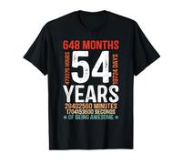 54th Birthday Gifts 54 Years Old 648 Months Retro Vintage Value Graphic T-Shirt