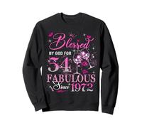 54th Birthday Queen Blessed by God 54 Fabulous Since 1972 Sweatshirt