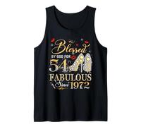 54th Birthday Queen Blessed by God 54 Fabulous Since 1972 Tank Top