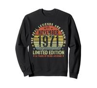 54th Birthday Real Legends November 1971 54 Years Old Men Sweatshirt