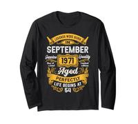54th Birthday Real Legends September 1971 54 Years Old Men Long Sleeve T-Shirt