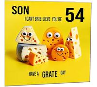 54th Son Birthday Card for Son - Cheese Pun Funny Son's Birthday Card for 54 Year old fifty four, fifty fourth