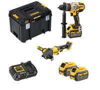 DEWALT DCK2016T2T-QW Werkzeugset Akku-Schlagbohrschrauber, Akku-Winkelschleifer, Rechargeable Battery Akku-LadegerÃ