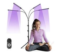 54W Face Tanning Lamp, Tanning Lamp with 4 Lamp Heads, Sun Lamp with 420pcs LEDs, with Tripod Daylight (15-61″), Glasses, 5 Modes, 360 ° Rotatable, for Face and Body Antique Bronze Skin