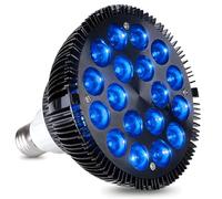 54W PAR38 LED Grow Light Bulb for Indoor Plants, Blue 460 nm Plant Lamp with E26 E27 Socket, Heat Dissipation System, for Photosynthesis, Flowering and Fruit Development