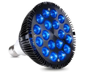54W PAR38 LED Grow Light Bulb for Indoor Plants, Blue 460 nm Plant Lamp with E26 E27 Socket, Heat Dissipation System, for Photosynthesis, Flowering and Fruit Development