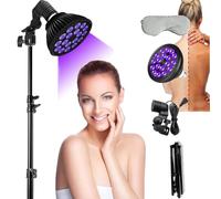 54W Tan Lamp with Tripod Stand, 18 LED Solar Lamps 395NM for Tanning, Folding Self-Tanning Facial Machine, Adjustable Height LED Floor Lamp for Face