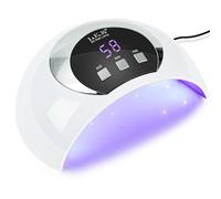 54W UV LED Nail Lamp for Gel Nails, Portable Nail Dryer with Low Heat Mode, 3 Timer Settings & Auto Sensor, LCD Display, USB Powered for Home DIY Manicure