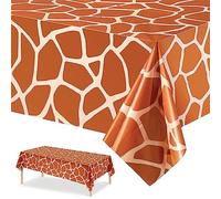 54x108 Inch Plastic Giraffe Print Tablecloth,Animal Safari Table Cover,Animal Print Table Cover,Rectanglar waterproof Tablecloth for kids Birthday,Baby Shower,Zoo Jungle Safari Themed Party Decoration