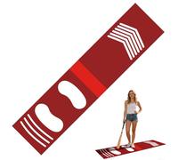 54x12inch Baseball Batting Mat, Non-Slip PU Training Pad for Hitting Practice, Shock-Absorbing Outdoor Pitching Mat with Guide, Durable Wear-Resistant Cricket Softball Training Aid (red)