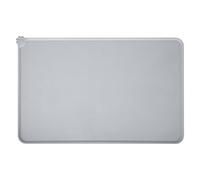 54X34CM Waterproof Dog Feeding Mat with Raised Edge, Silicone Pet Food Mat for Dogs and Cats, Non-Slip Spill-Proof Pet Bowl Mat, Floor Protection Feeding Tray (Grey)