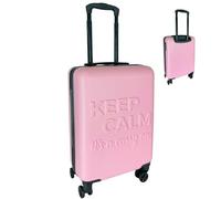 54x36x20cm Hardshell Cabin Suitcase - Lightweight ABS Hand Luggage with 8 Spinner Wheels, Trolley Handle & Lock - Fits Ryanair, easyJet, British Airways, Jet2 - Overhead Travel Bag - 38L - Pink