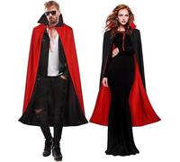 55.1 Inch Vampire Cape Adult,Reversible Black and Red Cape Halloween Devil Costume for Masquerade Carnival Halloween Wedding Party Cosplay Accessories