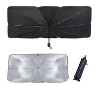 55.1x31.5in Car Windscreen Sun Shade, Retractable Auto Sunshade for Most UK Cars, Heat-Reflective Sun Shield with Butterfly Edge