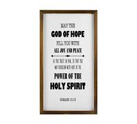 55*30cm Frame wooden house name plates May The God of Hope Fill You with All Joy And Peace Farmhouse Wall Sign with Sayings Wall Art Decor Rustic Wall Plaques for Living Room Bedroom Kitchen