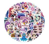 55/60/74/110Pcs Anime Stickers Demon Movie Theme Vinyl Waterproof Decals, Demon Hunters Inspired Character Stickers for Laptop Water Bottle Phone Case DIY Journal Gift for Girls Teens (E-55Pcs)