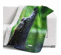 55&60inGreen Crocodile Quilted Blanket,Quilt Blanket for Bed Couch