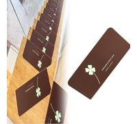 55 80 CM Length Stair Rugs Non Slip Bullnose, Washable Step Rug Pads For Residential/Villa/Office, Four-leaf Clover Pattern Stair Protectors(Brown 20 PCS,W 24 CM L 80 CM)