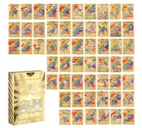 55 Anime Cartoon Cards, Rare Card Set, No Repeat Comic Children's Birthday Party Gift Card Set Assorted Cards (Gold)