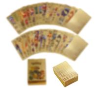 55 Anime Cartoon Cards, Rare Card Set, No Repeat Comic Kids Birthday Party Gift Card Set Assorted Cards, German (Gold)