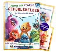 55 Emotional Cards for Children - Discover Monster Strong Feelings with the Emotional Heroes - Feeling Monster Cards Game Brings a Good Feeling - Emotion Cards for Children to Strengthen