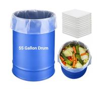 55 Gallon Clear Plastic Drum Liners, Pack of 12, Large Poly Pail Liner Bags, Food Grade Storage Bags for Marinating and Brining in Poly Drums, BPA Free, Double Layer Thickness 5.5 Mil