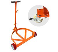 55 Gallon Drum Dolly, 1200 lbs Load Capacity, Adjustable Handle Barrel Dolly Cart with One 360° Swivel Lockable Wheel, Low Profile Steel Oil Drum Caddy for Warehouse, Workshop, Factory, Dump Station