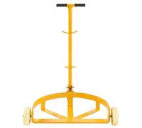 55 Gallon Drum Dolly, 1200lbs Capacity, with 2 Fixed PU Wheels and 1 Swivel Wheel - Low Profile Steel Oil Drum Caddy Oil Barrel Drum Roller Hand Cart