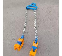55 Gallon Drum Lifting Clamp, Industrial Forklift/Crane Barrel Sling Lifter, Plastic/Metal Drums Handling Equipment, Double Hooks & Chains