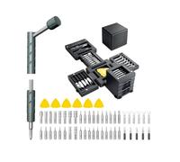 55 in 1 Precision Magnetic Screwdriver Set,Electronics Repair Kit with Foldable Storage Box & Transformable Handle, Mini Screwdriver Set for MacBook, Laptop, PC, Switch, PS5, Phone, Watch (Black)